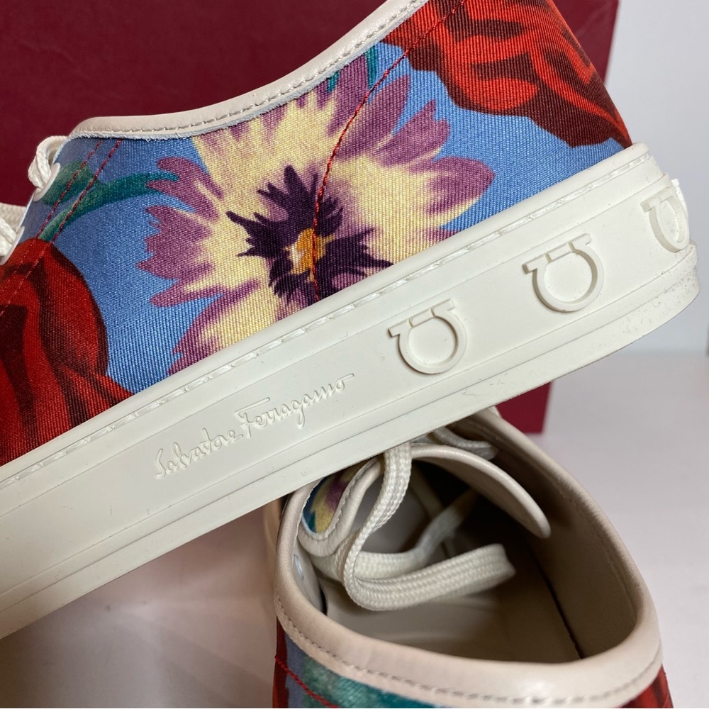 Salvatore Ferragamo Multicolor Floral Printed Sneakers NWT 6C - Picture 3 of 6